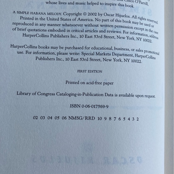 A Simple Habana Melody by Oscar Hijuelos - First Edition 2002 Hardcover - Great! - Picture 7 of 11
